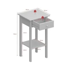 Billig ❤️ Steens Furniture A/S Tromsö Nachttisch Mit 1 Schublade Weiß / Braun 🤩 -Steens Furniture A/S Verkäufe unnamed file 1077