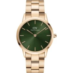 Brandneu 🎉 Daniel Wellington Iconic Link Emerald 36 Rosegold Green 👏