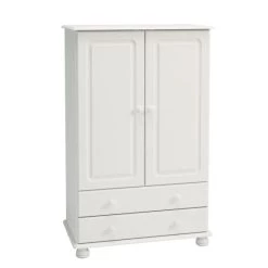 Besorgen 🔔 Steens Furniture A/S Steens - Richmond Kleiderschrank 2 Türen Und 2 Schubladen - Material: MDF - Verarbeitung: Weiss - H X B X T - 137 X 88 X 47 Cm; 3022220050000F 🎁