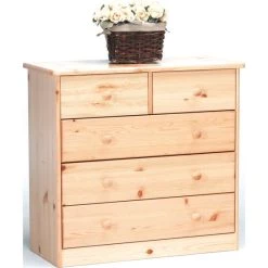 Budget ⭐ Steens Furniture A/S Steens - Mario Kommode 2+3 Schubladen - Material: Kiefer - Verarbeitung: Natur-Lackiert - H X B X T - 73 X 78 X 35 Cm 🤩