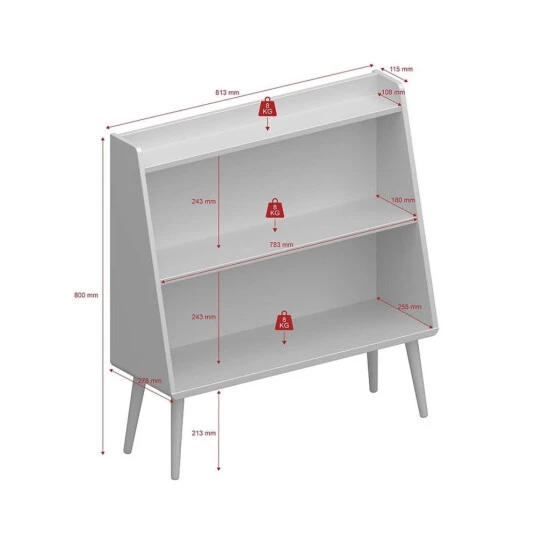 Bester Verkauf ⭐ Steens Furniture A/S Steens - GAIA Regal Mit 3 Böden- Material: MDF - Verarbeitung: Weiss- H X B X T - 80 X 81,3 X 27,8 Cm 💯 6 Bester Verkauf ⭐ Steens Furniture A/S Steens - GAIA Regal Mit 3 Böden- Material: MDF - Verarbeitung: Weiss- H X B X T - 80 X 81,3 X 27,8 Cm 💯 – Bild 4