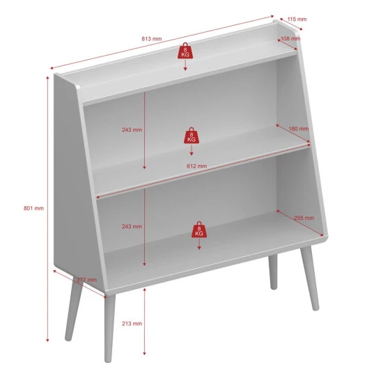 Bester Verkauf ⭐ Steens Furniture A/S Steens - GAIA Regal Mit 3 Böden- Material: MDF - Verarbeitung: Weiss- H X B X T - 80 X 81,3 X 27,8 Cm 💯 10 Bester Verkauf ⭐ Steens Furniture A/S Steens - GAIA Regal Mit 3 Böden- Material: MDF - Verarbeitung: Weiss- H X B X T - 80 X 81,3 X 27,8 Cm 💯 – Bild 8