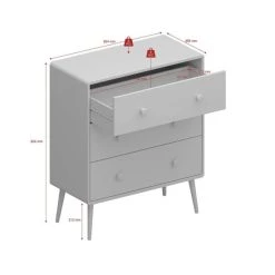 Neu 🔔 Steens Furniture A/S Steens - GAIA Kommode Mit 3 Schubladen - Material: MDF - Verarbeitung: Weiss- H X B X T - 92,4 X 81,1 X 39,6 Cm ⌛ -Steens Furniture A/S Verkäufe unnamed file 353