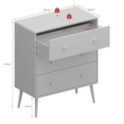 Neu 🔔 Steens Furniture A/S Steens - GAIA Kommode Mit 3 Schubladen - Material: MDF - Verarbeitung: Weiss- H X B X T - 92,4 X 81,1 X 39,6 Cm ⌛ -Steens Furniture A/S Verkäufe unnamed file 358