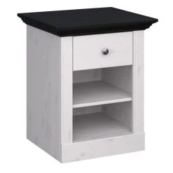 Brandneu 😍 Steens Furniture A/S Steens - Monaco Nachtkonsole 1 Schublade, 1 Boden - Material: Kiefer - Verarbeitung: White-Wash/kolonial Gebeizt ✨ -Steens Furniture A/S Verkäufe unnamed file 374
