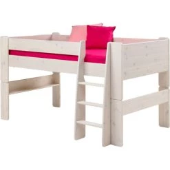 Am billigsten 👏 Steens Furniture A/S Steens - Steens For Kids Halbhochschlafer 90x200 Cm - Material: Kiefer - Verarbeitung: White-Wash 😍