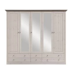 Großhandel 💯 Steens Furniture A/S Steens - Monaco Kleiderschrank 2+3 Glastüren, 4+2 Schubladen - Material: Kiefer - Verarbeitung: White-Wash/Stone 🎁 -Steens Furniture A/S Verkäufe unnamed file 416