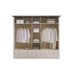 Großhandel 💯 Steens Furniture A/S Steens - Monaco Kleiderschrank 2+3 Glastüren, 4+2 Schubladen - Material: Kiefer - Verarbeitung: White-Wash/Stone 🎁 -Steens Furniture A/S Verkäufe unnamed file 417