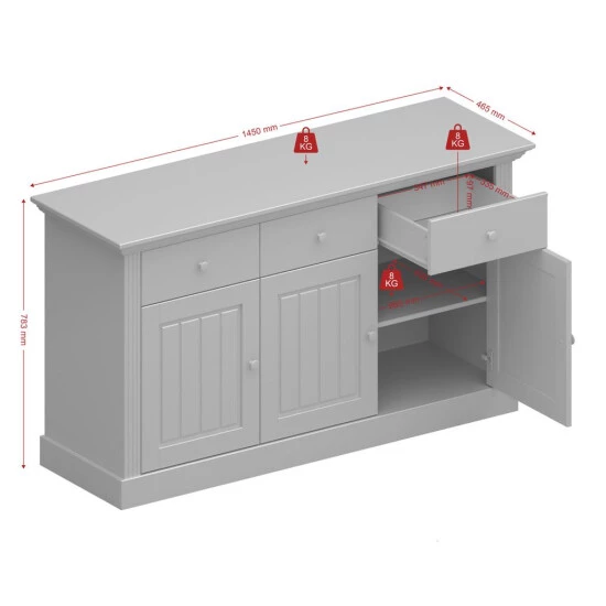 Angebote 💯 Steens Furniture A/S Steens - Sideboard, 3 Schubladen Und 3 Türen, Material Kiefer- Verarbeitung: Weiss Lasiert - H X B X T 78,1 X 145,2 X 46,5 Cm 🥰 10 Angebote 💯 Steens Furniture A/S Steens - Sideboard, 3 Schubladen Und 3 Türen, Material Kiefer- Verarbeitung: Weiss Lasiert - H X B X T 78,1 X 145,2 X 46,5 Cm 🥰 – Bild 8