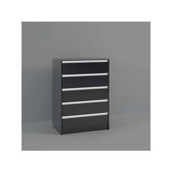 Bestpreis 🔥 Steens Furniture A/S Kommode Skyline Schwarz Inkl. Abdeckplatte Aus Glas Und 5 Schubladen Steens ❤️ 4 Bestpreis 🔥 Steens Furniture A/S Kommode Skyline Schwarz Inkl. Abdeckplatte Aus Glas Und 5 Schubladen Steens ❤️ – Bild 2