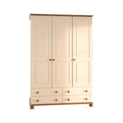 Schlussverkauf 🛒 Steens Furniture A/S Steens - Richmond Kleiderschrank 3 Türen Und 4 Schubladen - Material: Kiefer/MDF - Verarbeitung: Verarbeitung: Creme/braun Gebeizt - H X B X T - 185,1 X 129,4 X 57 Cm 😀 -Steens Furniture A/S Verkäufe unnamed file 605