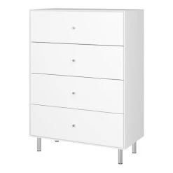 Bestpreis 😍 Steens Furniture A/S Steens - Maga Kommode Mit 4 Schubladen- Material: MDF - Verarbeitung: Weiss- H X B X T - 111 X 80 X 40 Cm ✨