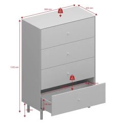 Bestpreis 😍 Steens Furniture A/S Steens - Maga Kommode Mit 4 Schubladen- Material: MDF - Verarbeitung: Weiss- H X B X T - 111 X 80 X 40 Cm ✨ 18 Bestpreis 😍 Steens Furniture A/S Steens - Maga Kommode Mit 4 Schubladen- Material: MDF - Verarbeitung: Weiss- H X B X T - 111 X 80 X 40 Cm ✨ -Steens Furniture A/S Verkäufe unnamed file 717