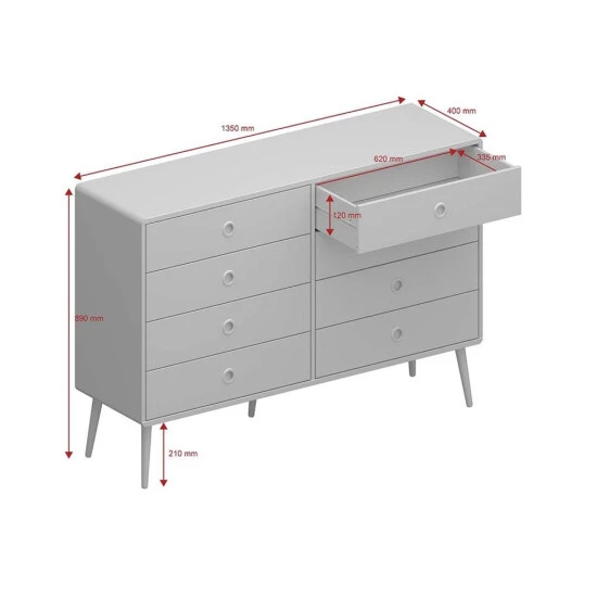 Großhandel 😍 Steens Furniture A/S Soft Line Kommode 8 Schubladen Schwarz 🎉 6 Großhandel 😍 Steens Furniture A/S Soft Line Kommode 8 Schubladen Schwarz 🎉 – Bild 4