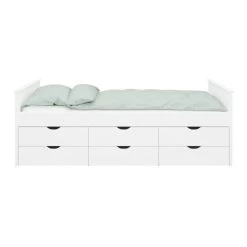Brandneu ✔️ Steens Furniture A/S Steens - ALBA Bett Mit 6 Schubladen - Material: MDF - Verarbeitung: Weiss- H X B X T - 72 X 208 X 99 Cm 🛒