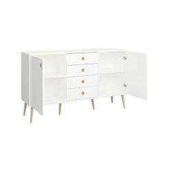 Am billigsten ⌛ Steens Furniture A/S Soft Line Sideboard Mit 2 Türen 4 Schubladen Weiss 👏