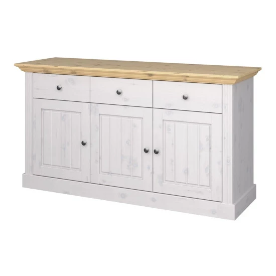 Budget 💯 Steens Furniture A/S Sideboard - Monaco 025/288, 3 Schubladen Und 3 Türen, Kiefer Massiv, Weiss/Gelaugt; 3170250288001F 😉 4 Budget 💯 Steens Furniture A/S Sideboard - Monaco 025/288, 3 Schubladen Und 3 Türen, Kiefer Massiv, Weiss/Gelaugt; 3170250288001F 😉 – Bild 2