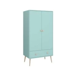 Bestes Angebot ✨ Steens Furniture A/S Steens - GAIA Kleiderschrank Mit 2 Türen Und 1 Schublade- Material: MDF - Verarbeitung: Cool Mint- H X B X T - 160 X 80 X 49,6 Cm 🎁