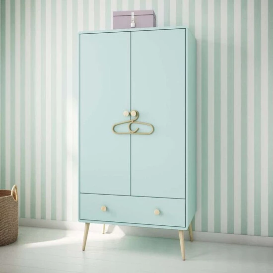 Bestes Angebot ✨ Steens Furniture A/S Steens - GAIA Kleiderschrank Mit 2 Türen Und 1 Schublade- Material: MDF - Verarbeitung: Cool Mint- H X B X T - 160 X 80 X 49,6 Cm 🎁 4 Bestes Angebot ✨ Steens Furniture A/S Steens - GAIA Kleiderschrank Mit 2 Türen Und 1 Schublade- Material: MDF - Verarbeitung: Cool Mint- H X B X T - 160 X 80 X 49,6 Cm 🎁 – Bild 2