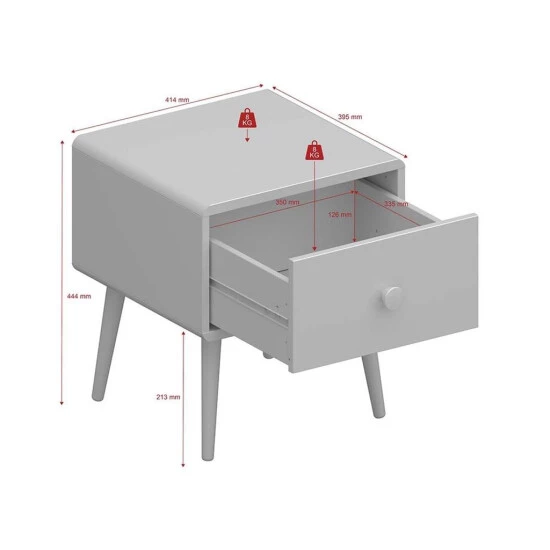 Top 10 ✨ Steens Furniture A/S Steens - GAIA Nachtkonsole Mit 1 Schublade - Material: MDF - Verarbeitung: Weiss- H X B X T - 44,3 X 41,4 X 39,6 Cm 😍 7 Top 10 ✨ Steens Furniture A/S Steens - GAIA Nachtkonsole Mit 1 Schublade - Material: MDF - Verarbeitung: Weiss- H X B X T - 44,3 X 41,4 X 39,6 Cm 😍 – Bild 5